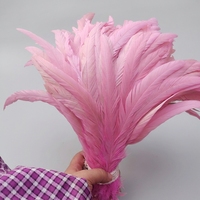 Plumes de coq naturelles et teintes en gros, 30-35 cm, en vrac, blanchies, pour décoration de carnaval, Plumas De Gallos