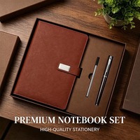 Ensemble cadeau de luxe personnalisé, cuir PU, toucher doux, couverture rigide, ensemble de bloc-notes A5, stylo, entreprise, entreprise, affaires