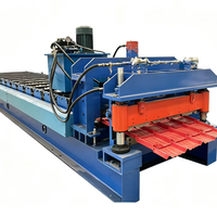 Machine de fabrication de tuiles trapézoïdales en acier prélaqué (PPGI) avec contrôle PLC, machine de fabrication de tuiles à emboîtement, machine de formage hydraulique pour toitures