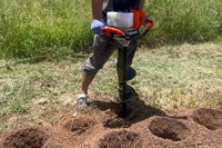 Tarière Thermique Facile à Utiliser 2 Temps, Moteur Essence pour Poteaux, Plantation d'Arbres et Forage de Sol