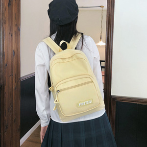 Firstxiu Women's <b>Backpack</b> Solid Color Lightweight Shoulder Strap School Education Large Capacity 14.9 In <b>Laptop</b> Compatible - Product Image 4