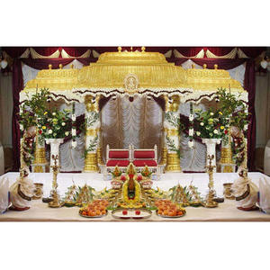 Mandap Dorado para Bodas, Mandap Tradicional Indio para Bodas, Decoración de Mandap para Bodas Indias en Melbourne - Product Image 1