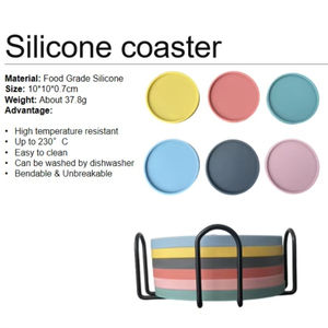 Hot Sale Silicone Round Mats Coffee Cup <b>Coaster</b> and Rack for Drink <b>Heat</b>-Insulated Non-Slip Dinner Plate Mat - Product Image 6
