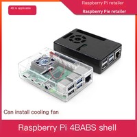 Casing Plastik ABS Raspberry Pi Generasi ke-4 Raspberry Pi 4B, Kotak Pelindung dengan Disipasi Panas Terintegrasi
