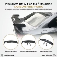 Spoiler Mobil Serat Karbon Gaya MAD untuk BMW F80 M3 F82 M4 2014+ Sayap Belakang