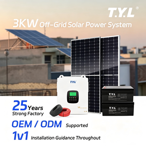 Sistema Solare Completo da 3KW, Kit Solare Ibrido con Inverter da 3KW, Pannello Monocristallino e Batteria agli Ioni di Litio per Famiglie di 3-4 Persone - Product Image 1