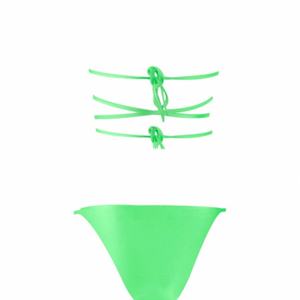 Nuevo Bikini de Dos Piezas para Mujer, Sexy, con Push-Up, Color Verde Sólido, Ropa de Playa 2025, Servicio OEM - Product Image 4