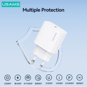 USAMS <span class=keywords><strong>Cargador</strong></span> Portátil Para Celular <span class=keywords><strong>20W</strong></span> Tipo-<span class=keywords><strong>C</strong></span> Rápido <span class=keywords><strong>Cargador</strong></span> de Teléfono Móvil para <span class=keywords><strong>Apple</strong></span> 15 14 13 12 11 Pro Max Carga - Product Image 5