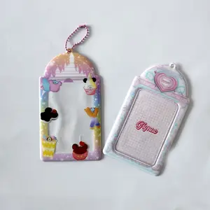 Personalized Korean Cute PVC Card Holder 3 Inch Decorative Idol Photo Album Protective Sleeves Kawaii Stationery Pendant Gifts