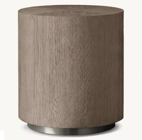 Table console ronde MACHINO, style américain moderne, en bois massif, pour salon, petit canapé, usage en villa ou hôtel
