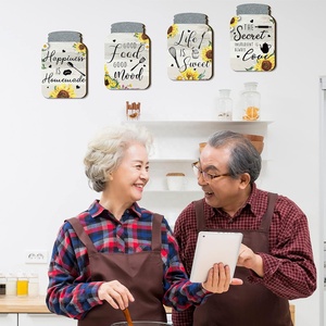 4 ชิ้นผนังห้องครัวตกแต่ง Mason Jar ชุดไม้ Rustic ตกแต่งบ้านตกแต่งห้องครัว - Product Image 3