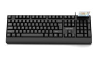 Clavier professionnel fin avec lecteur de carte à puce intégré et touches à profil bas pour les environnements d'entreprise et de santé