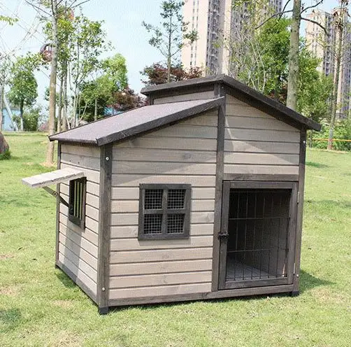 犬の巣箱屋外大型木製ペットハウス防水モダン木製犬ケージ犬小屋