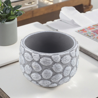 Pot à fleurs moderne en ciment pour la décoration intérieure, pot à bonsaï en béton gris avec emballage en boîte pour style artificiel