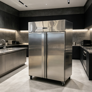 Réfrigérateur commercial en acier inoxydable certifié Amérique du Nord 110 V 60 Hz 1000 L à 2 portes avec vitrine réfrigérée R290 Hr- 54slcm 1. Nord - Product Image 1