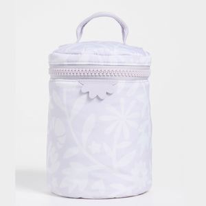 Custom Purple Handle Nylon <b>Storage</b> Bag Inner Compartment Slots Zipper Closure Personalized Floral Large Portable for - Product Image 1