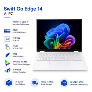 Ordinateur portable professionnel AI Swift Go Edge 14 neuf en gros, Intel Core Ultra 7, 32 Go, SSD 1 To, écran tactile OLED 3K, 990g, WiFi7, anglais, métal, Windows - Product Image 1