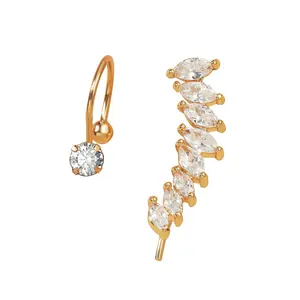 Boucle d'oreille tendance en diamant, Simple, étoile, feuille, fleur, tournesol, perle, Zircon, cristal, strass, Clip d'oreille, 2022