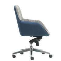 Chaise de bureau pivotante réglable en tissu avec accoudoirs et roulettes pour hall d'hôtel, suite d'hôtes et espace lounge