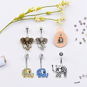 आदिवासी हाथी डिजाइन शरीर भेदी गहने सर्जिकल स्टील नाभि रिंग फैशनेबल थोक थोक पेट बटन छल्ले - Product Image 4