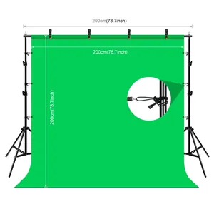 PULUZ خلفية 2x2m خلفية التصوير الفوتوغرافي خلفية بيضاء خضراء خلفية الشاشة استوديو فيديو فيلم صور خلفيات تبادل لاطلاق النار - Product Image 1