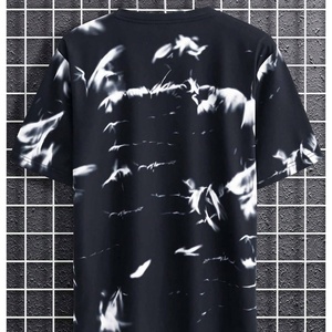 Camiseta de punto para hombre con estampado gráfico tie-dye, cuello redondo, manga corta, antiarrugas, transpirable, informal, para verano. - Product Image 2