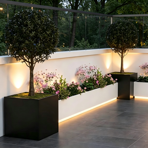 Jardinière carrée lumineuse moderne en métal écologique pour balcon, jardin et <span class=keywords><strong>terrasse</strong></span> - Product Image 1