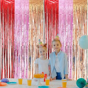 Wholesale Metallic Tinsel Curtains <b>Gold</b> Metallic Party Foil Fringe Curtain for Party Backdrop Decoration Supplies - Product Image 3