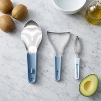 3-delige roestvrijstalen handmatige multifunctionele fruit- en groentesnijder, herbruikbaar, draagbaar, voor huishoudelijk gebruik in de keuken, Sun Well