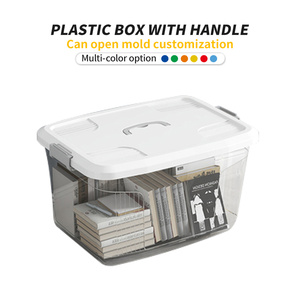 Caja <span class=keywords><strong>de</strong></span> Almacenamiento <span class=keywords><strong>de</strong></span> Plástico Transparente Rectangular Personalizada <span class=keywords><strong>de</strong></span> Gran Capacidad con Tapa y Asa <span class=keywords><strong>para</strong></span> <span class=keywords><strong>Guardar</strong></span> Refrigerios, Libros, <span class=keywords><strong>Ropa</strong></span>, etc. - Product Image 2