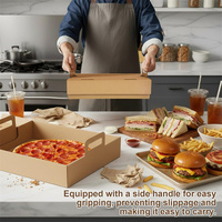 Barquettes de traiteur en carton kraft recyclé ondulé avec couvercles, jetables, pour pique-nique, boîtes de service, emballage alimentaire à emporter