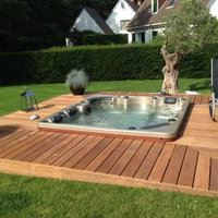 Baignoires d'extérieur de luxe en acrylique pour 6 personnes, grande baignoire de jardin, bain à remous, spa, bain hydromassant