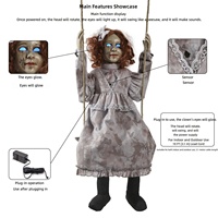Balançoire électrique d'Halloween pour enfants, accessoire décoratif de la série Horreur Maison Hantée