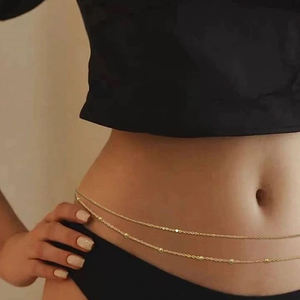 Europeu Americano Dupla Camada Sexy Noivado Cintura Cadeia Liga Corpo Cadeia Barriga Cadeia Moda Bead Trendy - Product Image 4