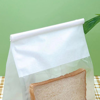 Sac de pain grillé en tranches à bord roulé en fil croustillant Sac d'étanchéité à huit côtés Sac alimentaire en papier kraft autoportant