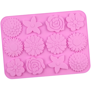<b>Baking</b> Factory Stock 12 Hole Different Flower Shape Pudding Mold <b>Silicone</b> Cake Mold Soap Making Molds Candle Soap Resin <b>Silicone</b> - Product Image 3