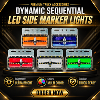 Feu de position latéral LED dynamique séquentiel, étanche et antichoc, pour remorques et camions
