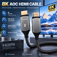 Câble HDMI Fibre Optique Premium 8K 2.1 Ultra HD Haute Vitesse Synchronisation Audio-Vidéo Connecteur Métallique Durable pour Ordinateur Portable et Gaming