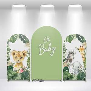 Maßgefertigter Oh Baby Dschungel-Safari-Bogenhintergrund - Wild One Happy <span class=keywords><strong>Birthday</strong></span> Party Dekorationshintergrund - Product Image 1