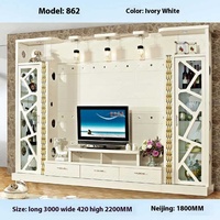 OEM Or Miroir Éclairage Led Bois Design Dernier Salon Coin Noir Meilleur Ensemble de Placards de Luxe en Bois Table Basse Support Tv