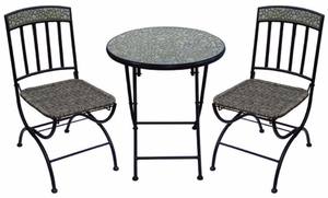 Yoho-Ensemble <span class=keywords><strong>de</strong></span> bistro classique et moderne <span class=keywords><strong>de</strong></span> 3 pièces Offre Spéciale meubles pliants en rotin pour <span class=keywords><strong>jardin</strong></span> extérieur pour hôtels parcs liquidation - Product Image 2