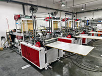 Machine de fabrication de sacs à provisions en PEHD/PEBD à fond scellé 4 lignes avec poignée HSXJ-1000