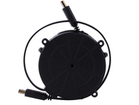 Enrouleur de câble rétractable miniature de 1,8 m avec prise européenne Schuko CEE7/16 à 2 broches, à ressort, pour aspirateur, sèche-linge, ordinateur
