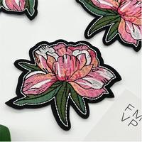 Patch en tissu fleur pivoine, broderie informatisée, mode, Patch décoratif, robe, chaussures, vêtements, décoration de personnalité