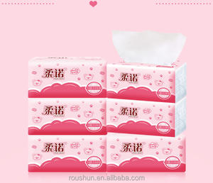 Rounuo impreso personalizado de plástico paquete suave facial tejido de pulpa de madera blanca 2 ply - Product Image 4