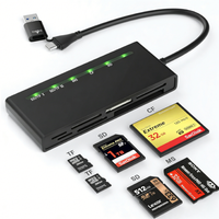 Lector de Tarjetas USB Tipo C 7 en 1, Universal, para Tarjetas CF, SD, TF, XD, MS, 5Gbps, con Indicador LED, Venta al Por Mayor