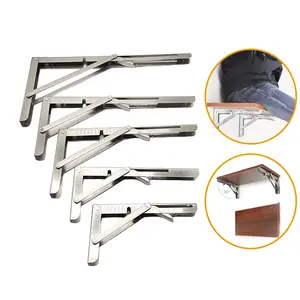 Heavy Duty Wall Mounted Foldable K Type Shelf Brackets Stainless Steel Invisible Shelf Brackets