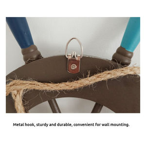 Ensemble de décoration murale en bois rustique avec roue de bateau et ancre, design nature morte, 2 pièces, thème nautique méditerranéen pour mariages et anniversaires - Product Image 4