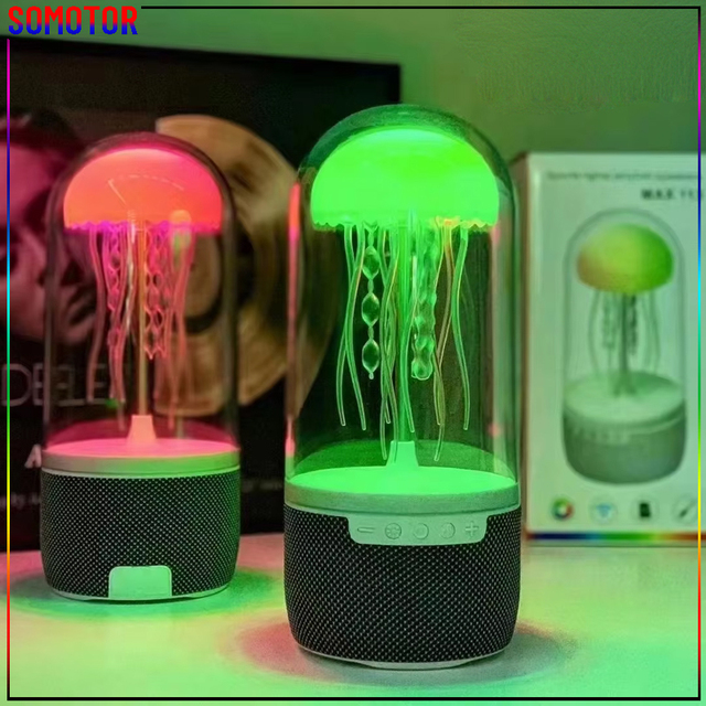 Seajelly Design Sound-activated Speaker with Rhythm Atmosphere RGB Light Big Capacity Battery Desktop Outdoor