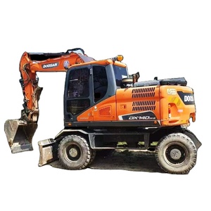 Excavatrices sur pneus Doosan DH140 DX140 d'occasion de bonne qualité, excavatrices coréennes Doosan d'occasion, pelle de 14 tonnes, matériel de construction - Product Image 1